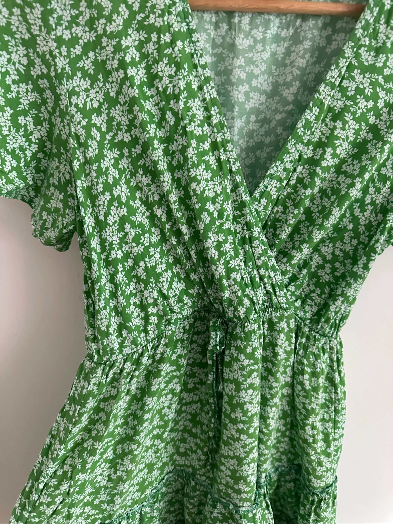 Green floral Cottagecore / Boho short dress size M – photo 2